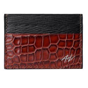 Timeless Alligator Card Case – Premium Feel - Milk Chocolate Color
